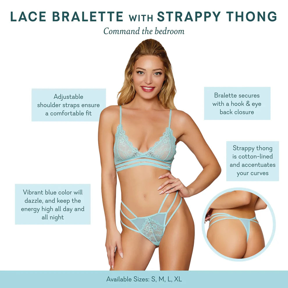 Lace Bralette & Strappy Thong