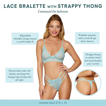 Lace Bralette & Strappy Thong